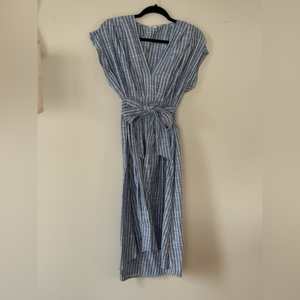 Max Studio Blue and White High Low Dress